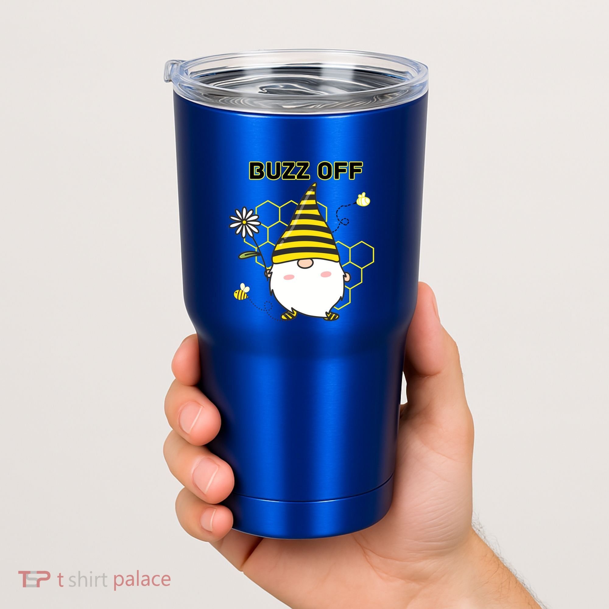Buzz Off Bumblebee Honeycomb Gnome Flower Go Away Funny Gift Tumbler