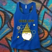 Buzz Off Bumblebee Honeycomb Gnome Flower Go Away Funny Gift Women's Tank Top thumb 3