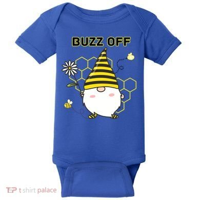 Buzz Off Bumblebee Honeycomb Gnome Flower Go Away Funny Gift Baby Bodysuit