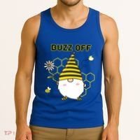 Buzz Off Bumblebee Honeycomb Gnome Flower Go Away Funny Gift Tank Top thumb 3