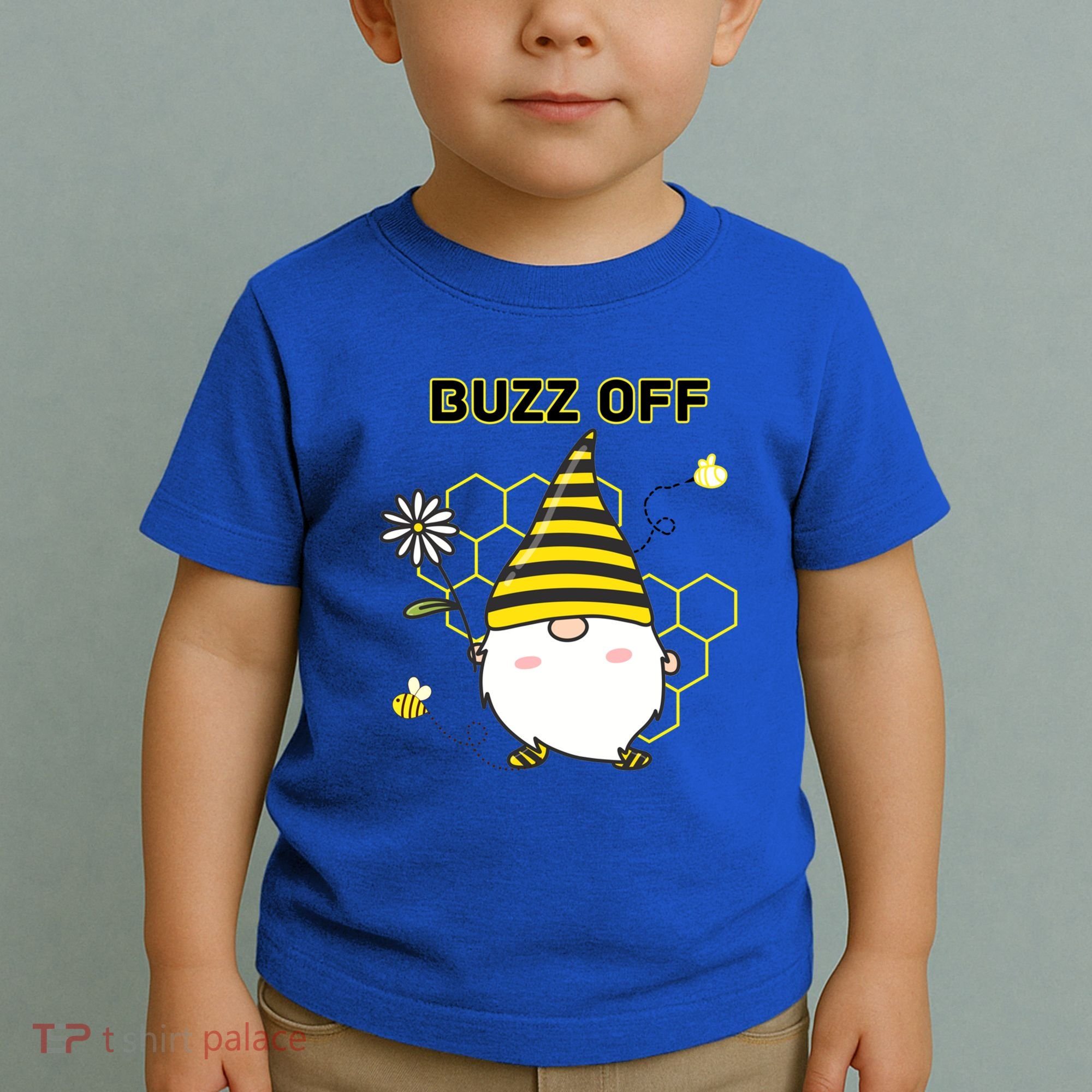 Buzz Off Bumblebee Honeycomb Gnome Flower Go Away Funny Gift Toddler T-Shirt