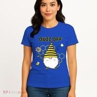 Buzz Off Bumblebee Honeycomb Gnome Flower Go Away Funny Gift Women's T-Shirt thumb 4