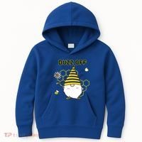 Buzz Off Bumblebee Honeycomb Gnome Flower Go Away Funny Gift Kids Hoodie thumb 0