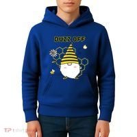 Buzz Off Bumblebee Honeycomb Gnome Flower Go Away Funny Gift Kids Hoodie thumb 4