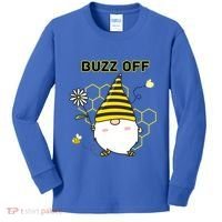 Buzz Off Bumblebee Honeycomb Gnome Flower Go Away Funny Gift Kids Long Sleeve Shirt thumb 0