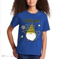 Buzz Off Bumblebee Honeycomb Gnome Flower Go Away Funny Gift Kids T-Shirt thumb 2