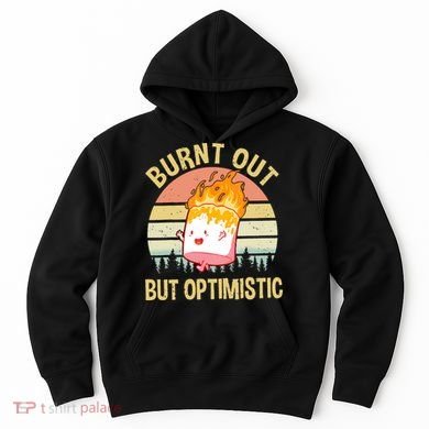Burnt Out But Optimistic Retro Vintage Sunset Hoodie
