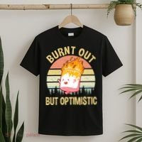 Burnt Out But Optimistic Retro Vintage Sunset T-Shirt thumb 2