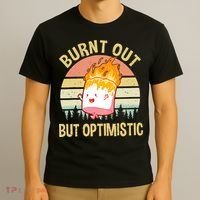 Burnt Out But Optimistic Retro Vintage Sunset T-Shirt thumb 3