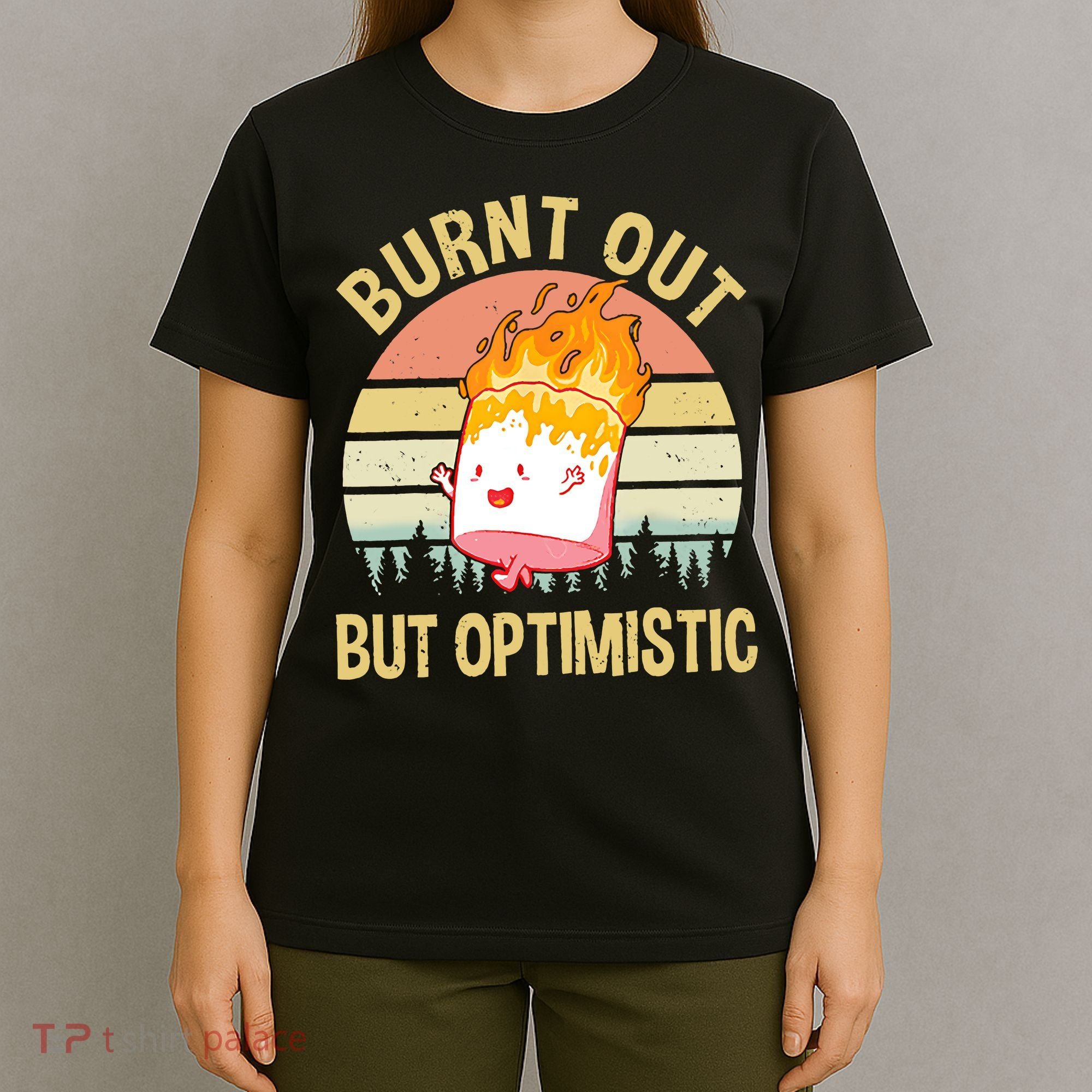 Burnt Out But Optimistic Retro Vintage Sunset T-Shirt