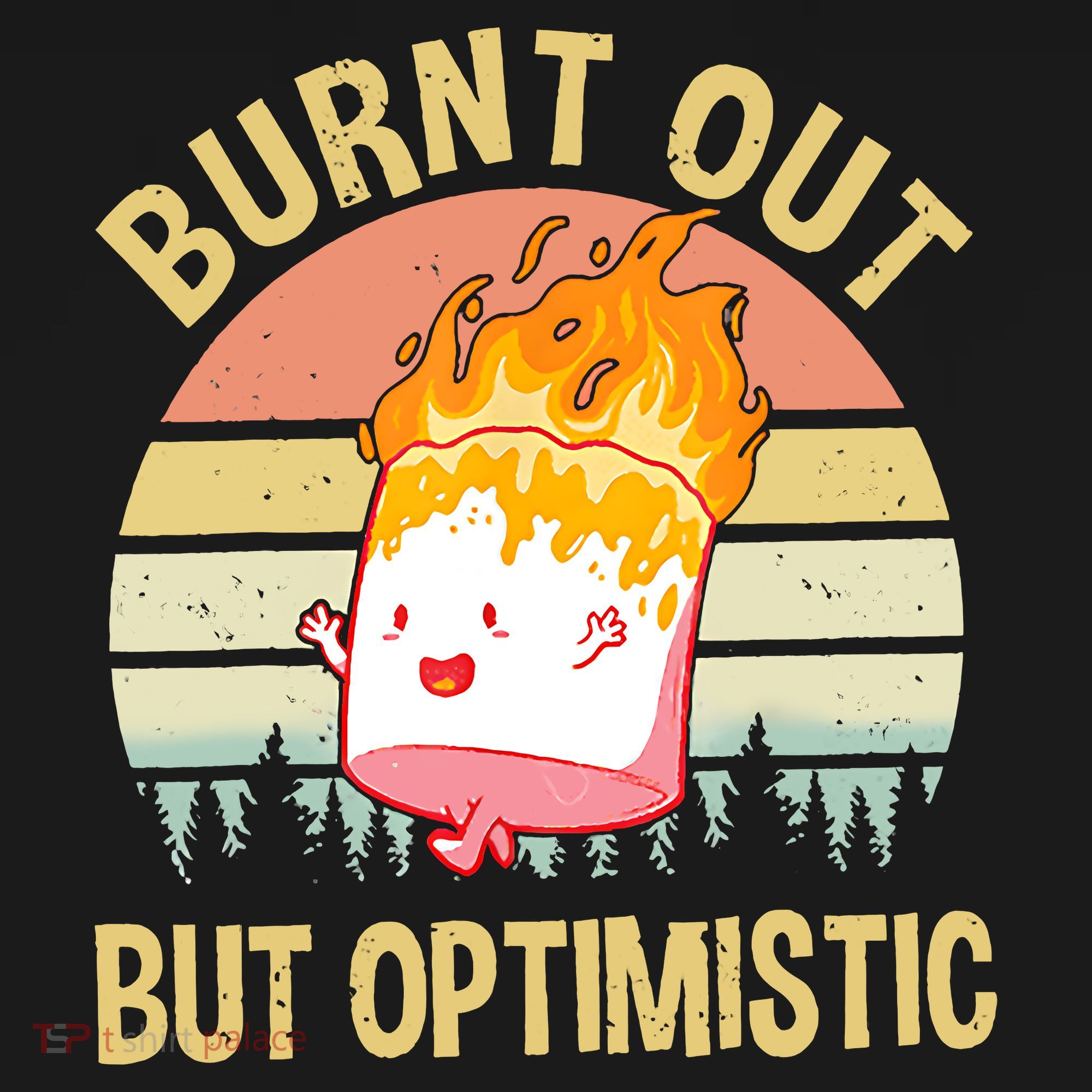 Burnt Out But Optimistic Retro Vintage Sunset T-Shirt