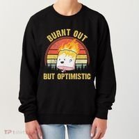 Burnt Out But Optimistic Cute Marshmallow For Camping Women's Sweatshirt thumb 0