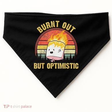 Burnt Out But Optimistic Cute Marshmallow For Camping USA-Made Doggie Bandana