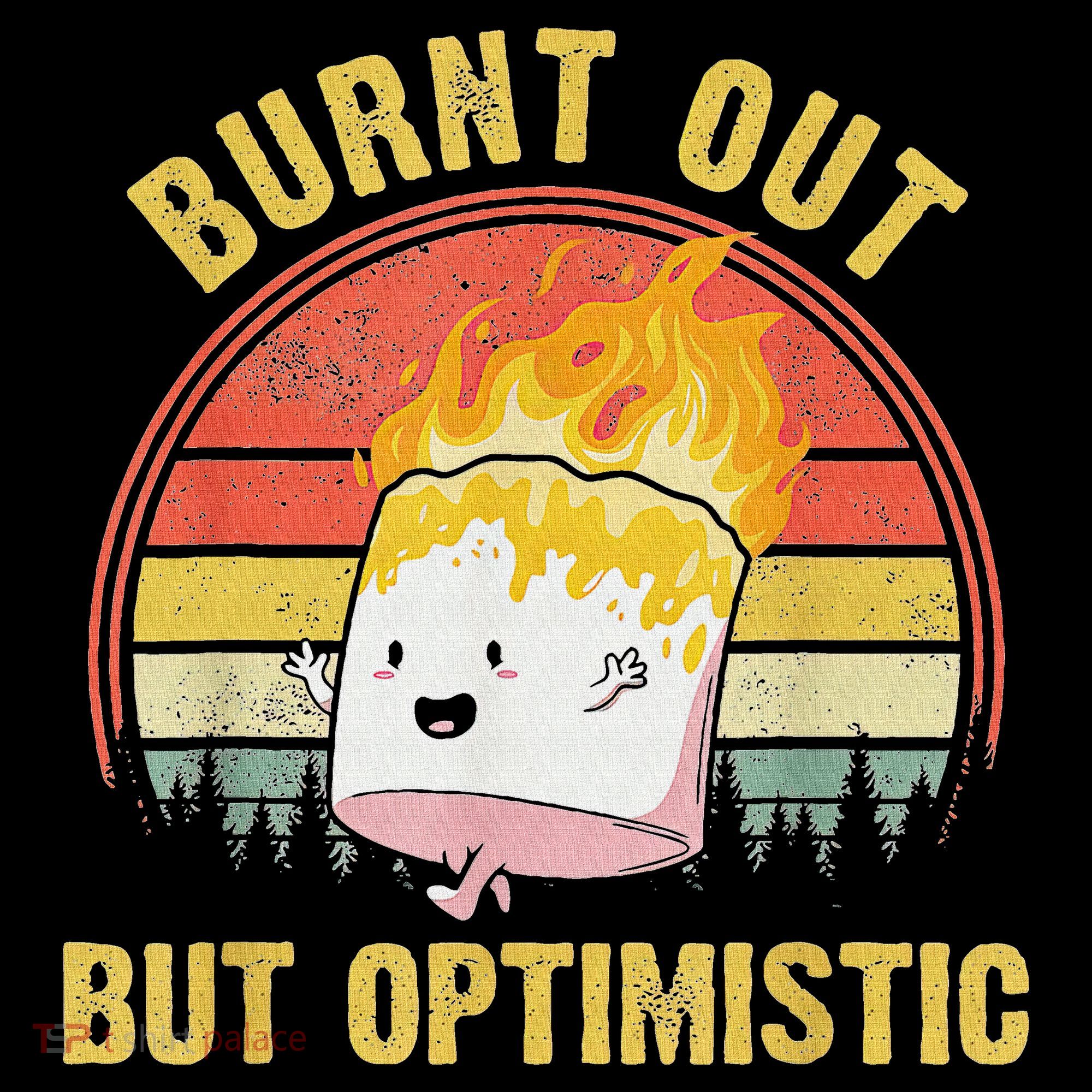 Burnt Out But Optimistic Cute Marshmallow For Camping Apron