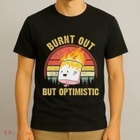 Burnt Out But Optimistic Cute Marshmallow For Camping T-Shirt thumb 3