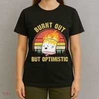 Burnt Out But Optimistic Cute Marshmallow For Camping T-Shirt thumb 4