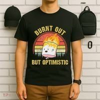 Burnt Out But Optimistic Cute Marshmallow For Camping T-Shirt thumb 6