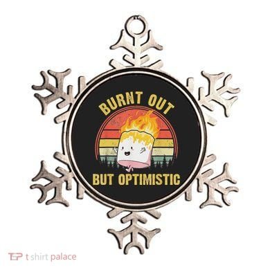 Burnt Out But Optimistic Cute Marshmallow For Camping Ornament
