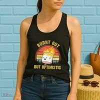 Burnt Out But Optimistic Cute Marshmallow For Camping Women's Tank Top thumb 2