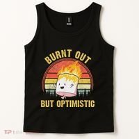 Burnt Out But Optimistic Cute Marshmallow For Camping Tank Top thumb 2