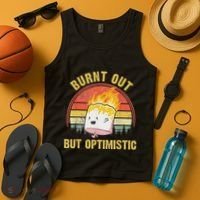 Burnt Out But Optimistic Cute Marshmallow For Camping Tank Top thumb 4