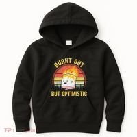 Burnt Out But Optimistic Cute Marshmallow For Camping Kids Hoodie thumb 0