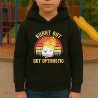 Burnt Out But Optimistic Cute Marshmallow For Camping Kids Hoodie thumb 3