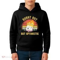 Burnt Out But Optimistic Cute Marshmallow For Camping Kids Hoodie thumb 4