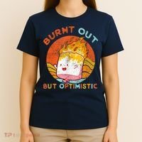Burnt Out But Optimistic Retro Vintage Sunset T-Shirt thumb 4
