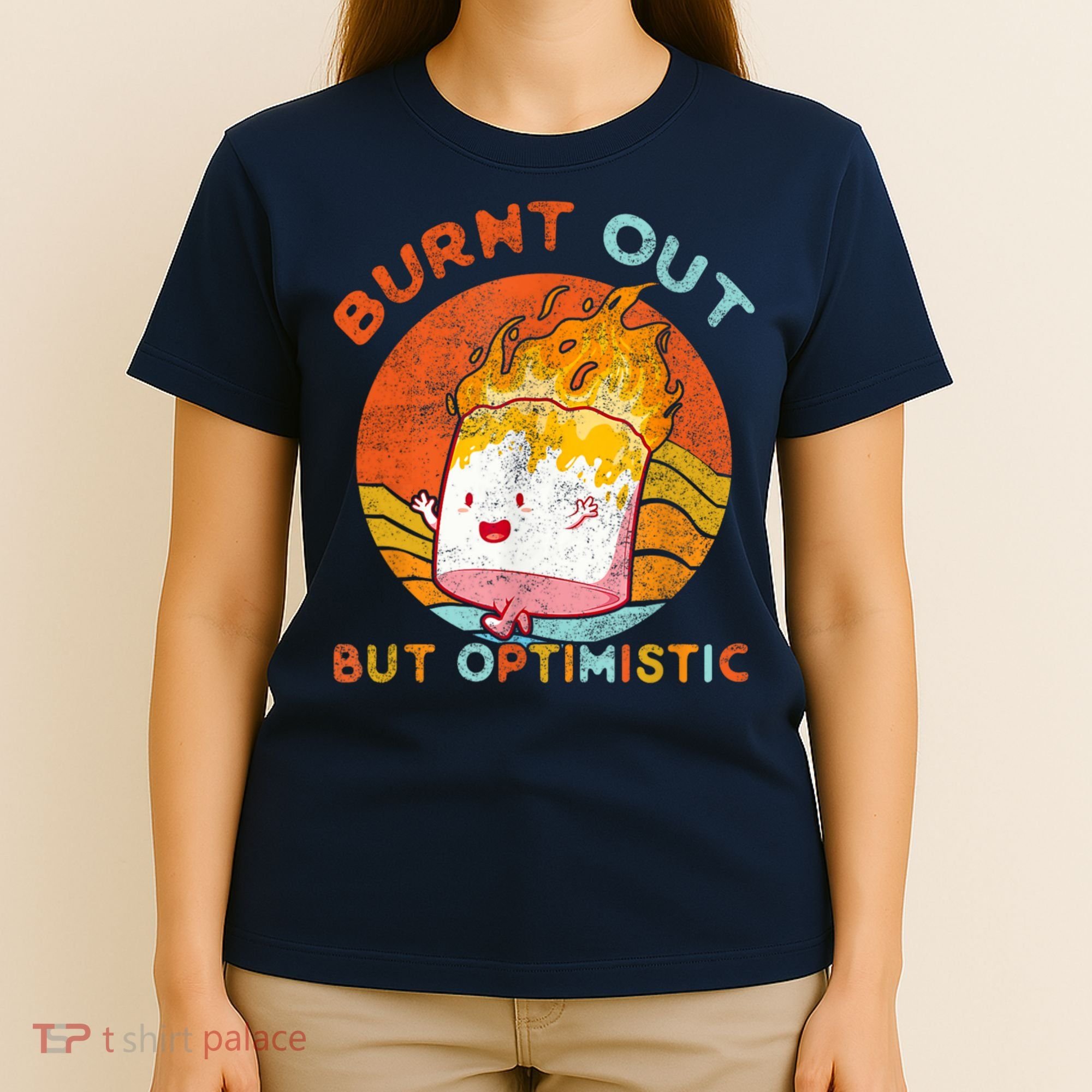 Burnt Out But Optimistic Retro Vintage Sunset T-Shirt