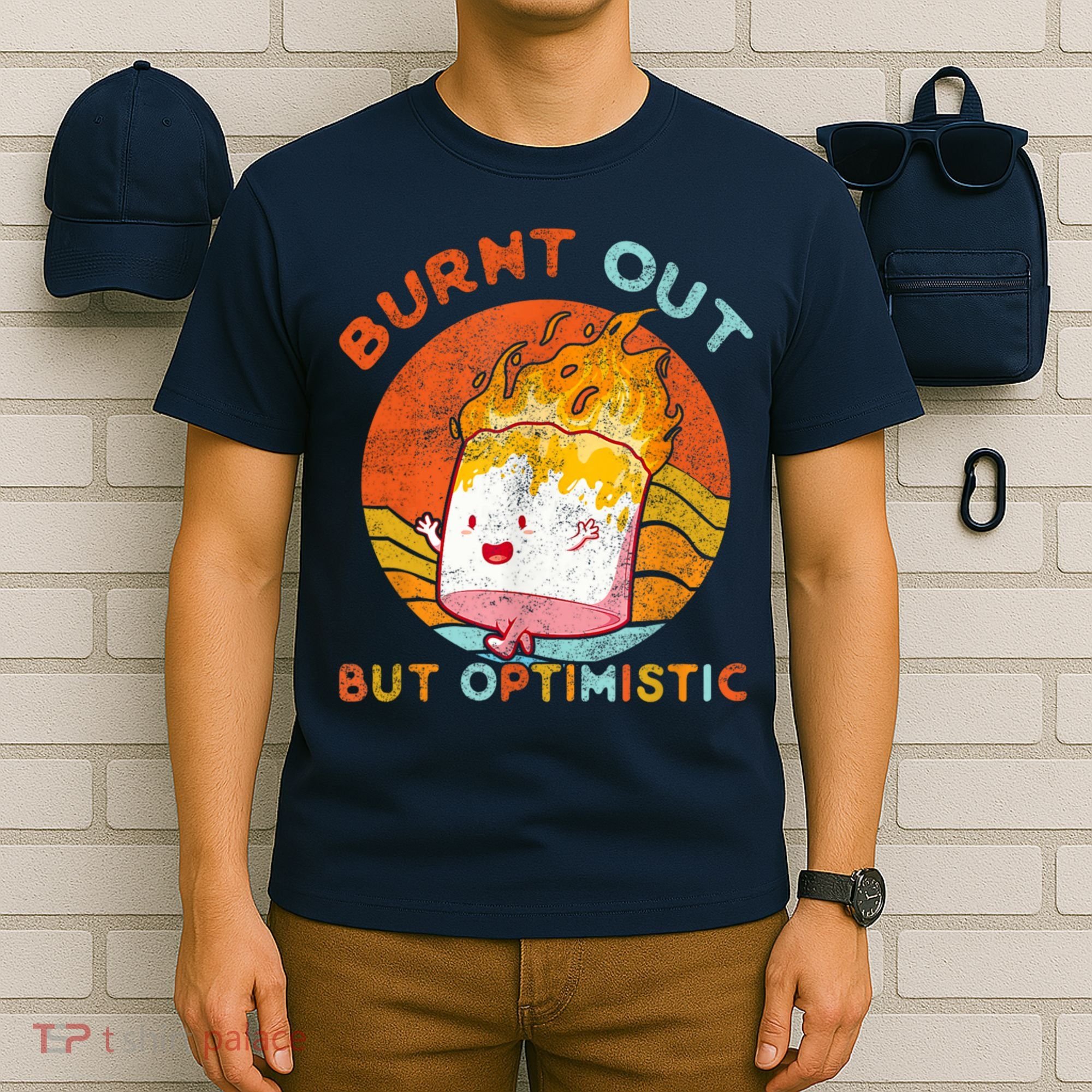 Burnt Out But Optimistic Retro Vintage Sunset T-Shirt