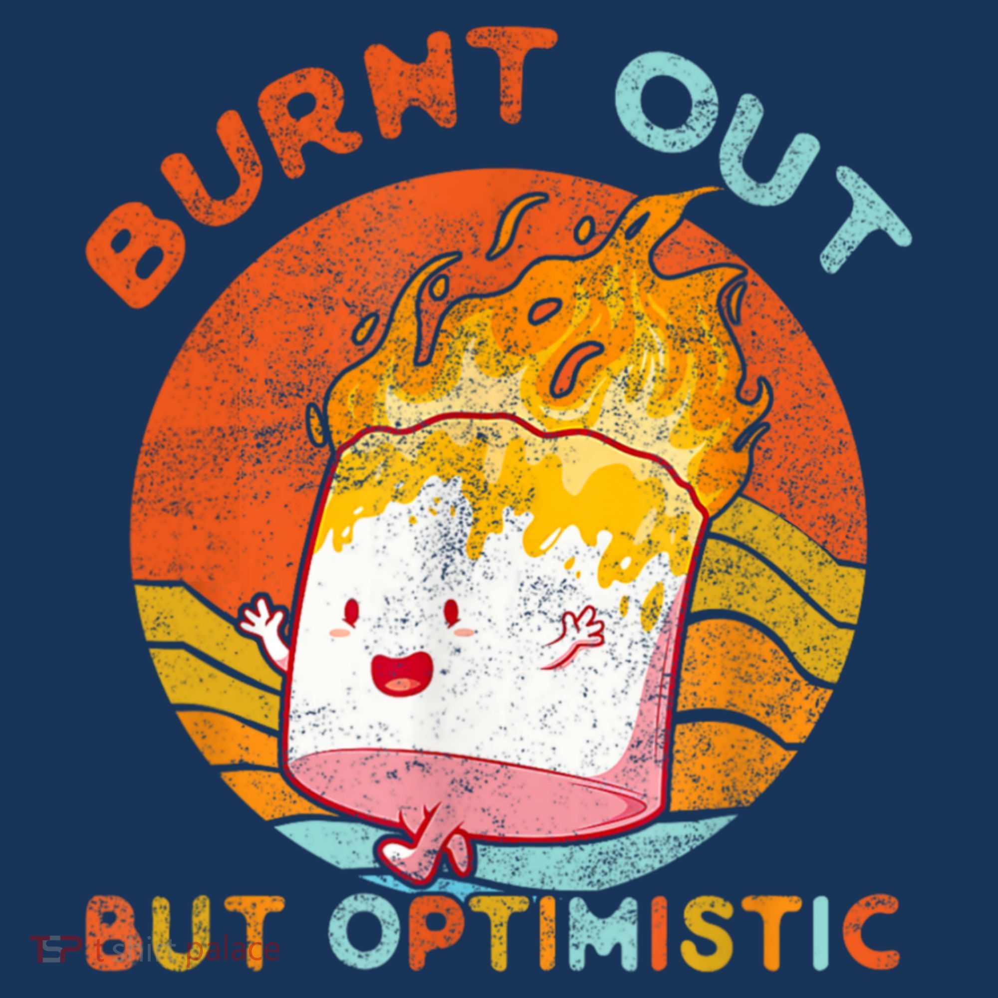 Burnt Out But Optimistic Retro Vintage Sunset T-Shirt