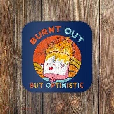 Burnt Out But Optimistic Retro Vintage Sunset Coaster