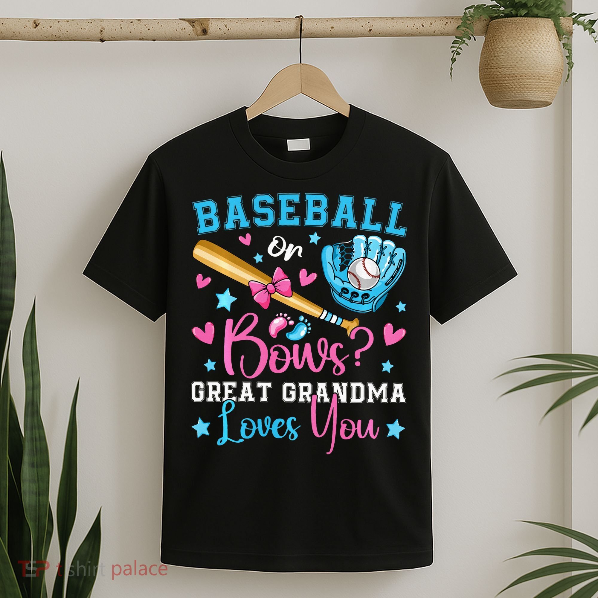 Baseball or Bows Great Grandma Loves You Cute Gender Reveal T-Shirt