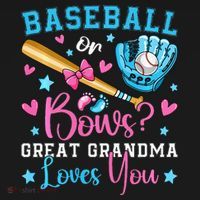 Baseball or Bows Great Grandma Loves You Cute Gender Reveal Polo thumb 3