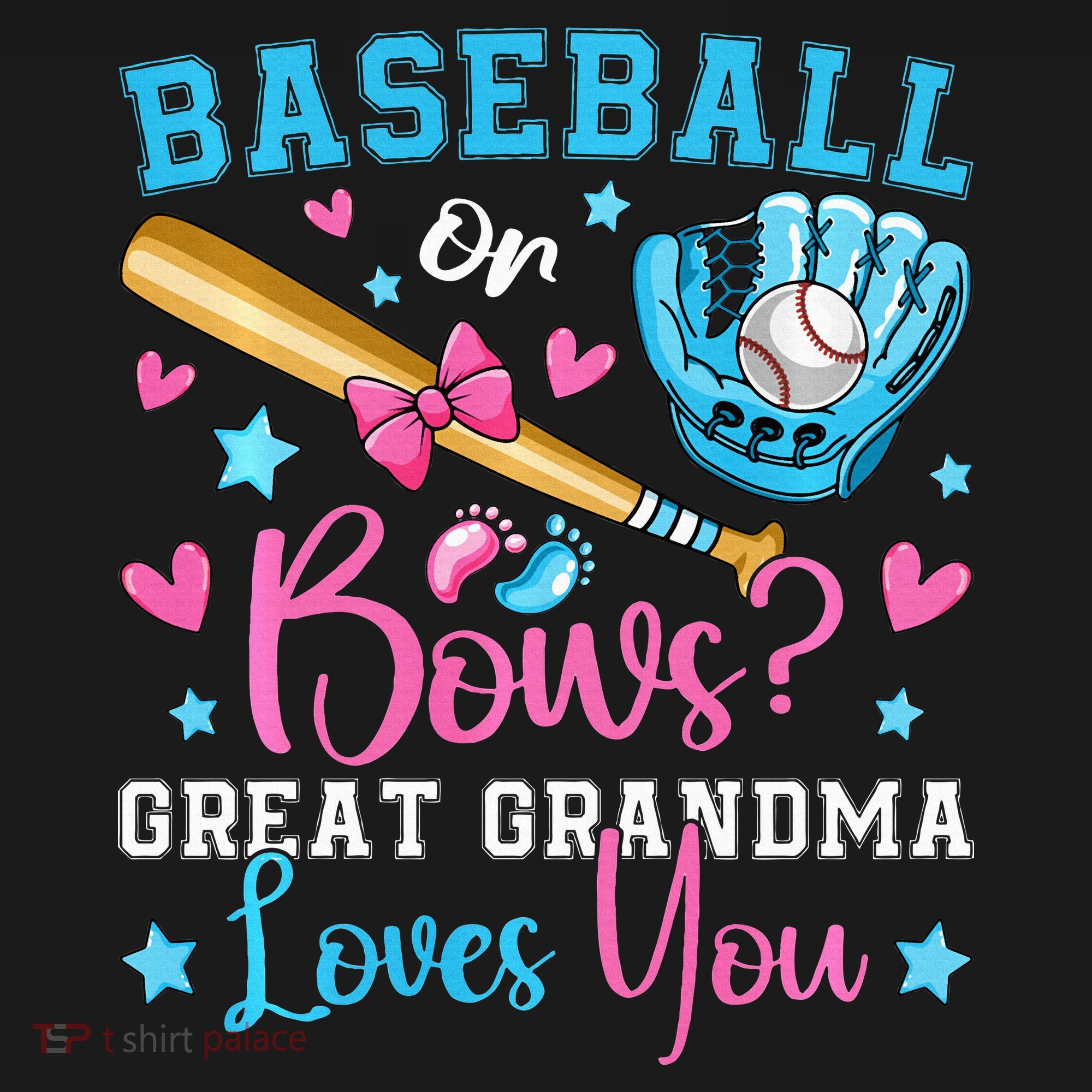 Baseball or Bows Great Grandma Loves You Cute Gender Reveal Polo