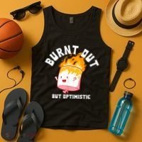 Burnt Out But Optimistics Funny Saying Humor Quote Tank Top thumb 4