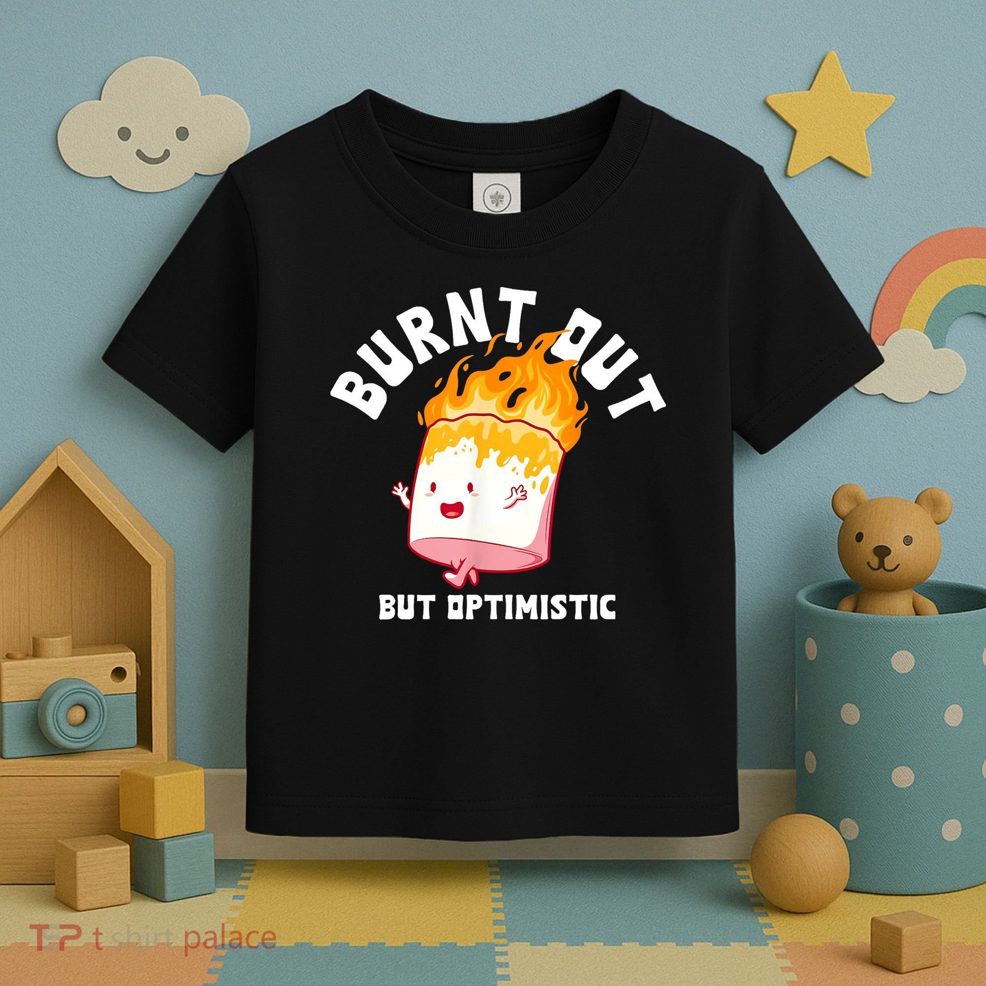 Burnt Out But Optimistics Funny Saying Humor Quote Toddler T-Shirt