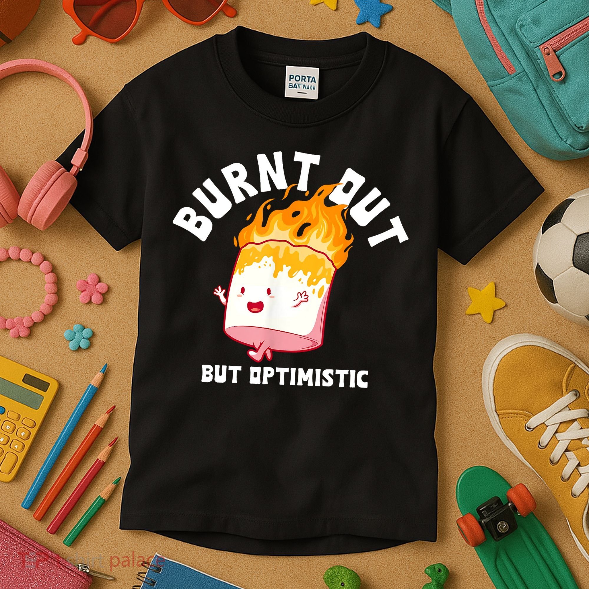 Burnt Out But Optimistics Funny Saying Humor Quote Kids T-Shirt