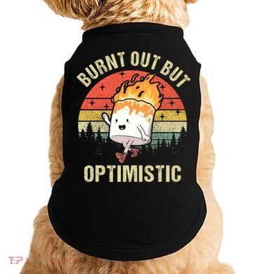 Burnt Out But Optimistic Funny Marshmallow For Camping Retro Doggie Tank