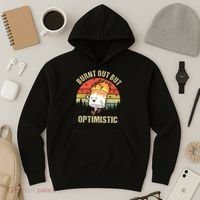 Burnt Out But Optimistic Funny Marshmallow For Camping Retro Hoodie thumb 3