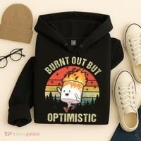 Burnt Out But Optimistic Funny Marshmallow For Camping Retro Hoodie thumb 4
