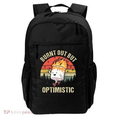 Burnt Out But Optimistic Funny Marshmallow For Camping Retro Backpack