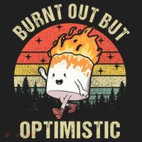 Burnt Out But Optimistic Funny Marshmallow For Camping Retro Beanie thumb 2