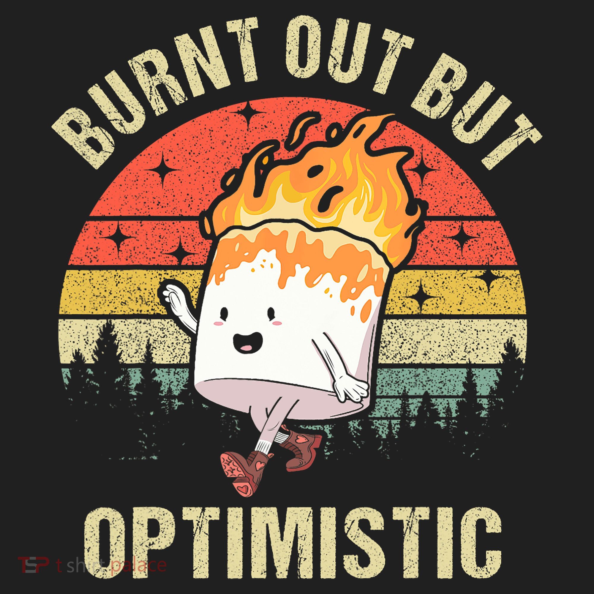 Burnt Out But Optimistic Funny Marshmallow For Camping Retro Beanie