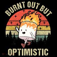 Burnt Out But Optimistic Funny Marshmallow For Camping Retro Women's Hoodie thumb 2