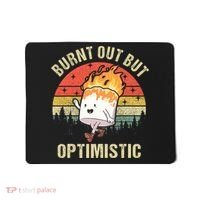 Burnt Out But Optimistic Funny Marshmallow For Camping Retro Mousepad thumb 0