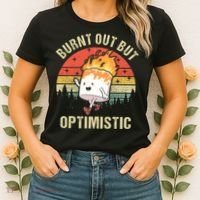 Burnt Out But Optimistic Funny Marshmallow For Camping Retro Women's T-Shirt thumb 2