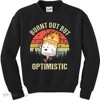 Burnt Out But Optimistic Funny Marshmallow For Camping Retro Kids Sweatshirt thumb 0