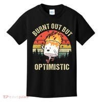 Burnt Out But Optimistic Funny Marshmallow For Camping Retro Kids T-Shirt thumb 0